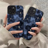 CIFEEO- Blue Camellia Phone Case For iphone 11 12 13 14 Pro Max 14 Plus 12 13 Min 7 8 Plus Flowers Camera Protection TPU Soft Cover Case