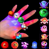 Cifeeo Halloween Party Favor Gifts Cute Glowing Finger Ring Brooch Necklace Watch Toys Kids Souvenir Giveaways Children Pinata Fillers