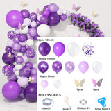1 Set Macaron Balloons Garland Rose Gold Butterfly Metal Pink Purple Globos for Birthday Wedding Party Balloon Arch Decorations