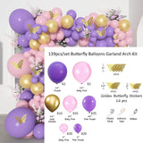1 Set Macaron Balloons Garland Rose Gold Butterfly Metal Pink Purple Globos for Birthday Wedding Party Balloon Arch Decorations