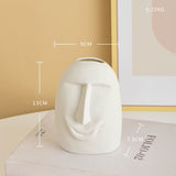 Home Decor Abstract Ceramic Vase for Flowers White Human Face Plant Pots Home Living Room Decoration Accessories Garden Decor