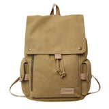 Cifeeo-back to school gifts 2025 Women's Fashion Beige Canvas Backpack Men's Contrast Travel Bag College Girl's Schoolbag Laptop Bag Student Mochila New
