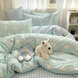 Cifeeo-2025 Spring Bedding Set Cute Dog Bedding Set New Arrival Blue Twin Queen Duvet Cover Flat Sheet Pillowcase No Filler Girl Boys Hotel Home Bed Linens