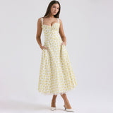 Cifeeo-Elegant Summer Midi Dress 2025 New Arrivals Floral Print Holiday Flare Party Dress Casual Women Dress Wholesale