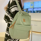 Cifeeo-back to school gifts 2025 Fashion Solid Color Women Backpack Female Kawaii Nylon Travel Bag Korean Portable Schoolbag for Girl Student Cute Bookbag