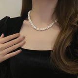 Cifeeo-Vintage Jewelry Y2K Style Kpop Vintage Love Heart Pendant Choker Necklace For Women Zircon Pearl Chain Party Aesthetic Jewelry Christmas Gift Hot Sale