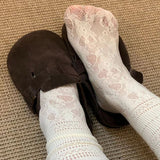 Cifeeo-Lace Socks Feminina Ruffles Womans Ankle Socks Korean Kawaii Harajuku Cute Stockings Autumn Thin Hollow Out Japanese Tights 2024