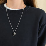 Cifeeo-Vintage Jewelry Y2K Style New Vintage Link Chain Heart Pendant Necklace Female Women's 2024 Fashion Pearl Necklace for Woman Jewelry Gift