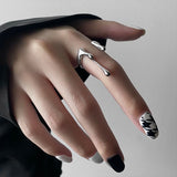 Cifeeo-Vintage Jewelry Y2K Style Punk Silver Color Copper Stars Open Rings for Men Fashion Jewelry Gift Hip Hop Vintage Ring