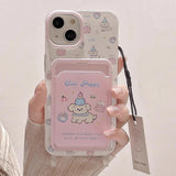 Cifeeo-gifts Cartoon Pink Puppy Card Holder Phone Case