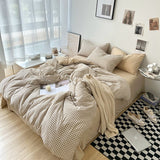 Cifeeo-Striped Plaid Series Bedding Comforter sets Duvet Cover bedsheets set with Pillowcase Bedding Linens Set for Queen/King Bed