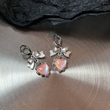 Cifeeo-Vintage Jewelry Y2K Style Vintage Bowknot Pendant Hoop Earrings for Women Egirl Unusual Korean Fashion Aesthetic Bow Ear Rings Y2K Jewelry Accessories