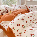 Cifeeo-2025 Spring Bedding Set Romantic Floral Duvet Cover Set Ins Style with Flat Sheet Pillowcase No Filler Single Queen Size Home Decor Bed Linens