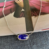 Cifeeo-vintage Valentines Gift European and American Fashion Trends, Simple and Multi Cut Blue Cat's Eye Stone Oval Necklace, Women's Jewelry-Mom's Gift