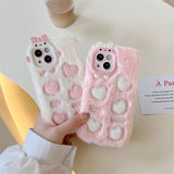 Cifeeo-gifts Monster Plush Embroidered Heart Phone Case