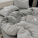 Cifeeo-Vertical Stripes Bedding Comforter set Duvet Cover bedsheets set pillowcases Bedding Linens Set Queen/King Bed edredones de cama