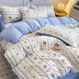 Cifeeo-2025 Spring Bedding Set Kawaii Cartoon Bedding Set No Filling New Arrival Soft Boys Girls Single Double Duvet Cover Flat Sheet Pillowcase Kit