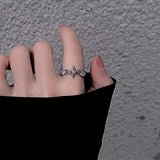Cifeeo-Vintage Jewelry Y2K Style Punk Silver Color Copper Stars Open Rings for Men Fashion Jewelry Gift Hip Hop Vintage Ring