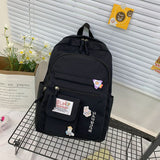 Cifeeo-back to school gifts Harajuku Backpack for Girls Female Kawaii Book Fashion Cute Ladies Bag Waterproof Nylon Backpack Student Women School Bag Laptop