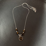 Cifeeo-Vintage Jewelry Y2K Style Vintage Leather Brown Stone Pendant Necklace Stacking Choker Temperament Clavicle Chain for Women Girl Autumn Winter Necklace