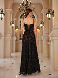 Cifeeo-Formal Occasion Dresses Maxi Black Appliques Dresses For Dancing Parties Long Elegant Party Dresses Women 2025 New In