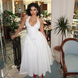 Cifeeo-Summer Maxi Dresses for Women 2025 Halter White Long Dresses Elegant Fit and Flare Party Dresses Sexy Female Clothes