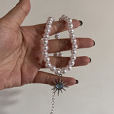 Cifeeo-Vintage Jewelry Y2K Style 90s Vintage Pearl Sun Star Pendant Choker Necklace For Women's Wedding Party Gothic Y2k Jewelry