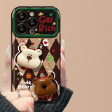 Cifeeo-gifts Kawaii Bear Flip Mirror Stand Phone Case
