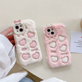 Cifeeo-gifts Monster Plush Embroidered Heart Phone Case