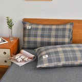 Cifeeo-100% Cotton Bedding Quilt Cover Set with Pillowcase Japan Style Grid  housse de couette 220x240 Duvet Cover set King Size