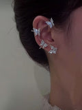 CIFEEO- Alloy Rhinestone Butterfly Cuff Earrings QAG30