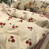 Cifeeo-2025 Spring Bedding Set Romantic Bedding Set Floral Ins Style Duvet Cover Flat Sheet with Pillowcases Single Queen Full Size Boys Girls Korean Bed Linen