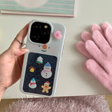 Cifeeo-gifts Cute Glitter Snowman 3d Rotation Phone Case
