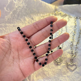 Cifeeo-Vintage Jewelry Y2K Style New Vintage Link Chain Heart Pendant Necklace Female Women's 2024 Fashion Pearl Necklace for Woman Jewelry Gift