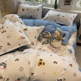 Cifeeo-2025 Spring Bedding Set Cute Cartoon Duvet Cover Set Kids Adult Twin Queen Size Girls Boys Flat Sheet Pillowcase No Filler Soft Home Decor Bedding Set