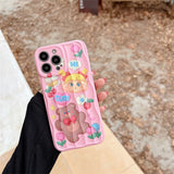 Cifeeo-gifts Cute Pink Oil Painting Bear Phone Case