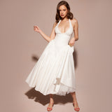 Cifeeo-Summer Maxi Dresses for Women 2025 Halter White Long Dresses Elegant Fit and Flare Party Dresses Sexy Female Clothes