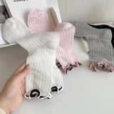 Cifeeo-Ruffles Socks Feminina Patchwork Womans Ankle Socks Korean Style Kawaii Harajuku Cute Stockings Autumn Thin Japanese Tights 2024