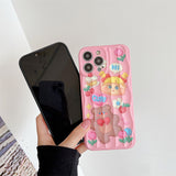 Cifeeo-gifts Cute Pink Oil Painting Bear Phone Case