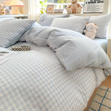 Cifeeo-2025 Spring Bedding Set Sold Plaid Bedding Set 2025 Single Full Queen Size Duvet Cover Flat Sheet Pillowcase No Filler Girl Boys Hotel Home Bed Linens