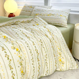 Cifeeo-2025 Spring Bedding Set Green Floral Bedding Set Ins Fashion Twin Full Queen Size Duvet Cover No Filler Flat Sheet Pillowcase Girl Home Totel Bed Linens