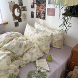 Cifeeo-ins 100% Cotton Bedding Set French Princess Style Duvet Cover Bedclothes Bedspread Pillowcases Flat Sheets Soft Comforter Sets