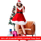 christmas outfit men Christmas Cosplay Santa Claus Costume Christmas Theme Party Red Jumpsuit Tutu Skirt