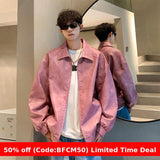 90s streetwear Perth American Retro Tie-Dyed Leather Jacket Youth Loose Cardigan Jacket 2024 Autumn Men's Leather Jacket