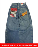 Buycifeeo 1980s fashion trends American Retro Street Hip Hop Jeans Men's and Women's 2024 Summer E-Commerce Y2K Wide Leg Jeans