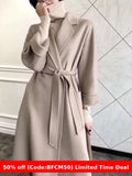 winter outfits men Popular 2024 Water Ripple Double-Sided Cashmere Coat Women's Extended Bathrobe Autumn and Winter Coat Women