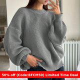 winter outfits men Women's Autumn and Winter Solid Color Sweater Fashion Pullover round Neck Long Sleeve Loose Knitted Top