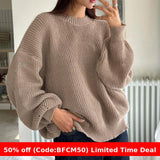 winter outfits men Women's Autumn and Winter Solid Color Sweater Fashion Pullover round Neck Long Sleeve Loose Knitted Top