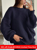 winter outfits men Women's Autumn and Winter Solid Color Sweater Fashion Pullover round Neck Long Sleeve Loose Knitted Top