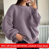 winter outfits men Women's Autumn and Winter Solid Color Sweater Fashion Pullover round Neck Long Sleeve Loose Knitted Top